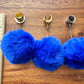 Fluffy Blue Poofs w/ Silver or Gold Chains