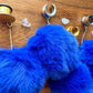 Fluffy Blue Poofs w/ Silver or Gold Chains