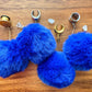 Fluffy Blue Poofs w/ Silver or Gold Chains