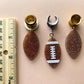 Gold or Silver Football Earrings