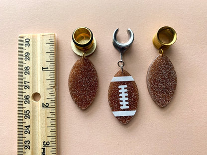 Gold or Silver Football Earrings