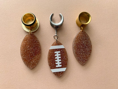 Gold or Silver Football Earrings