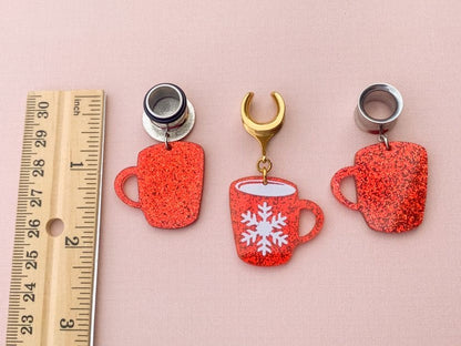 Gold or Silver Glittery Snowflake Mugs