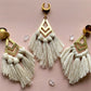 Gold Accented Beige Boho Tassels