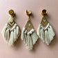 Gold Accented Beige Boho Tassels