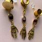 Gold Brass Skeleton Hands