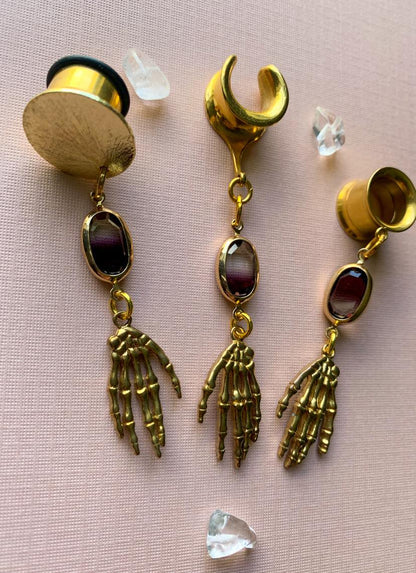 Gold Brass Skeleton Hands