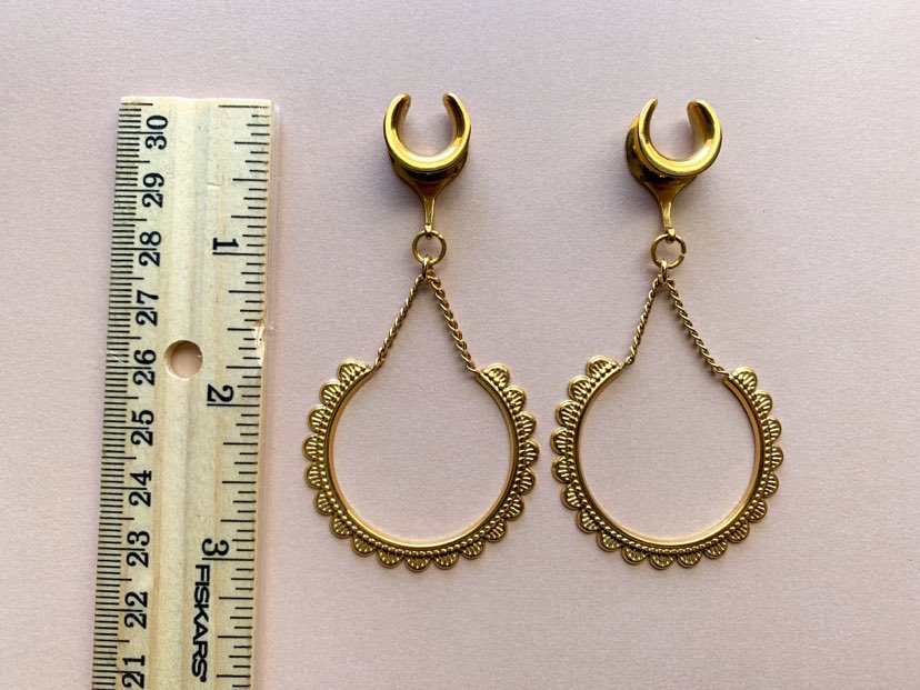 Gold Plated Textured Hoops
