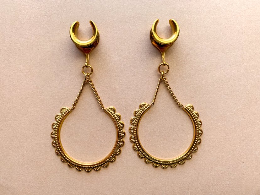 Gold Plated Textured Hoops