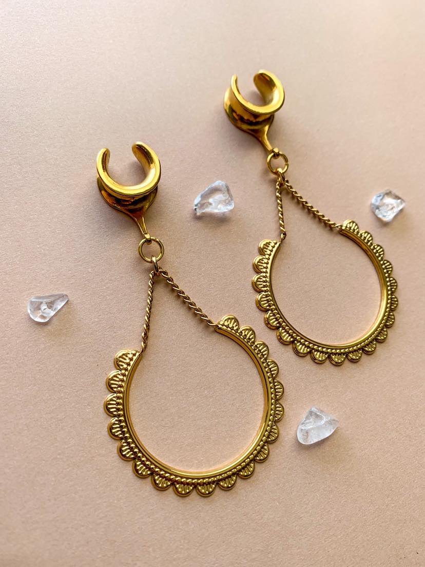 Gold Plated Textured Hoops