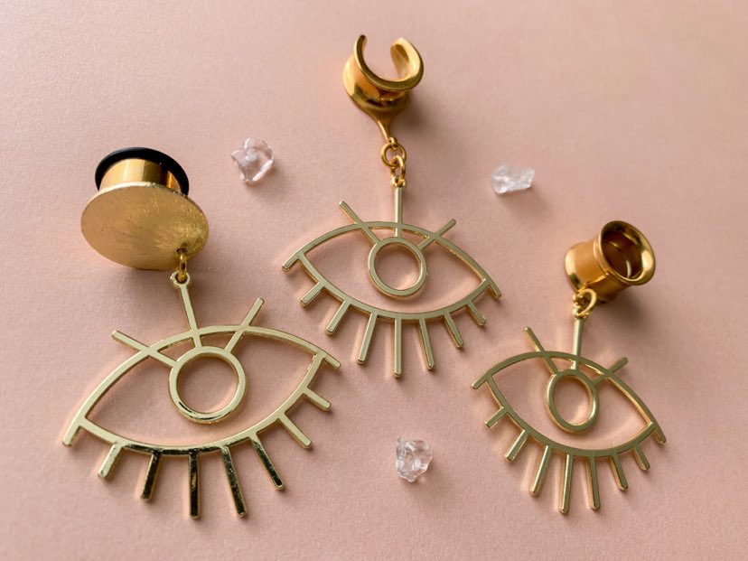 Gold Evil Eye Dangles