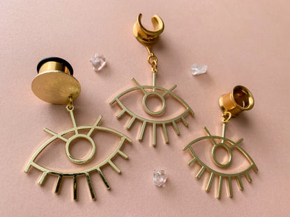 Gold Evil Eye Dangles