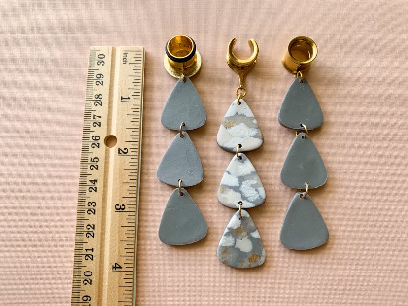 Gold Flake Slate Polymer Dangles