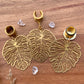 Gold Monstera Earrings
