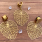 Gold Monstera Earrings