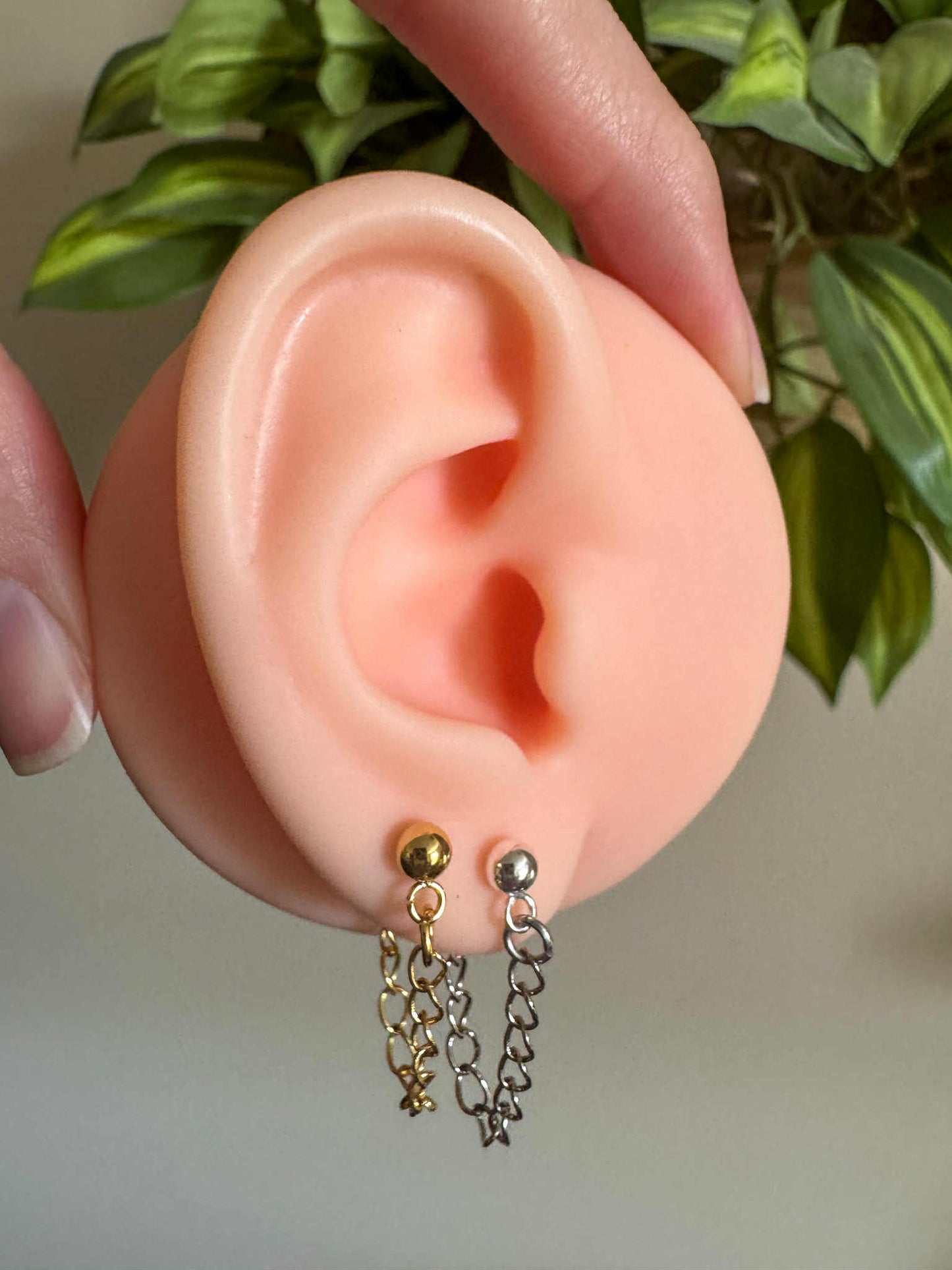 Gold Or Silver Chain Ball Posts