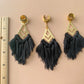 Gold Accented Black Boho Tassels