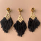 Gold Accented Black Boho Tassels