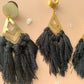 Gold Accented Black Boho Tassels
