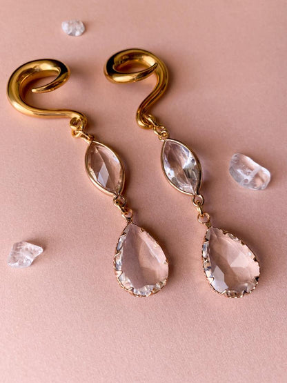 Gold Plated Glass Ear Hooks