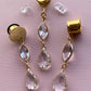 Gold Tone Glass Ear Dangles
