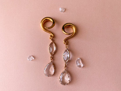 Gold Plated Glass Ear Hooks