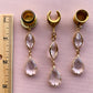 Gold Tone Glass Ear Dangles