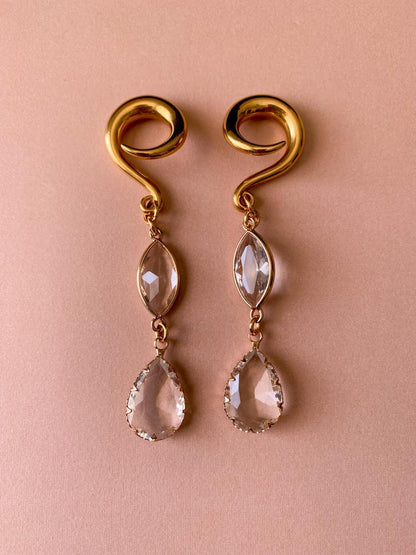 Gold Plated Glass Ear Hooks