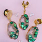 Gold & Green Druzy Dangles