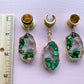 Gold & Green Druzy Dangles