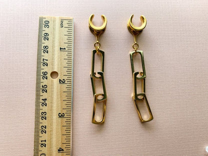 Gold Square Chain-Link Dangles