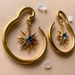 Gold Steel Hangers With Gold & Purple Sun Pendant