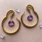 Gold Steel Hangers With Lavender Pendant