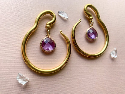 Gold Steel Hangers With Lavender Pendant