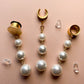 Gold Tone 3-Tier Faux Pearls