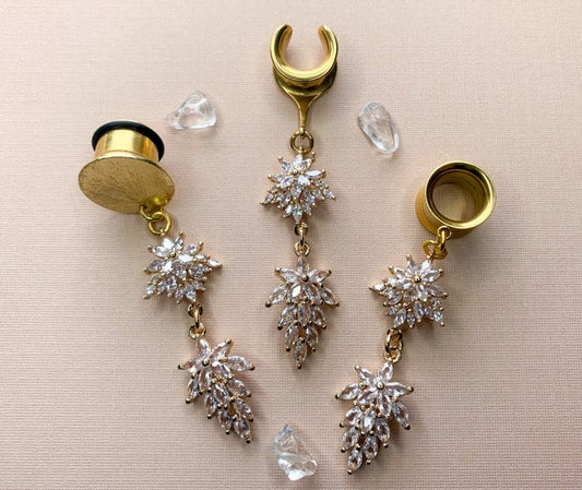 Gold Zircon Leaves