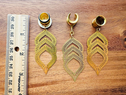 Gold 3-Tier Diamond-Shaped Dangles