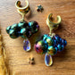 Gold Chroma Rainclouds Plug Earrings