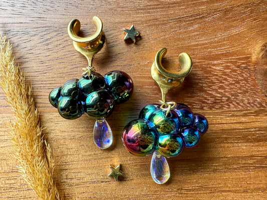 Gold Chroma Rainclouds Plug Earrings