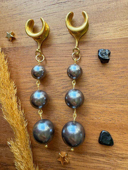 Gold & Gray Faux Pearls