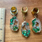 Gold & Green Druzy Dangles