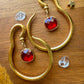 Gold Hangers w/ Red & Gold Glass Charm