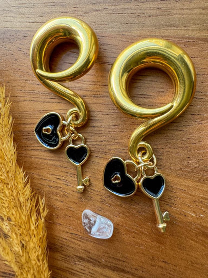 Gold Heart Lock & Key