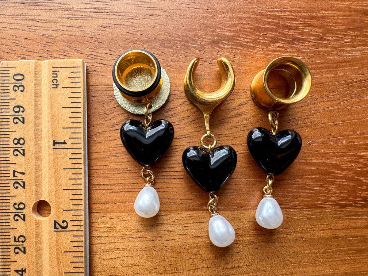 Gold Midnight Pearl Hearts