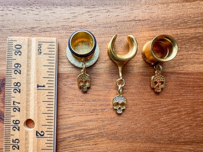 Gold Mini Zircon Skulls