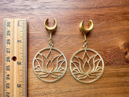 Gold Plated Lotus Hoops