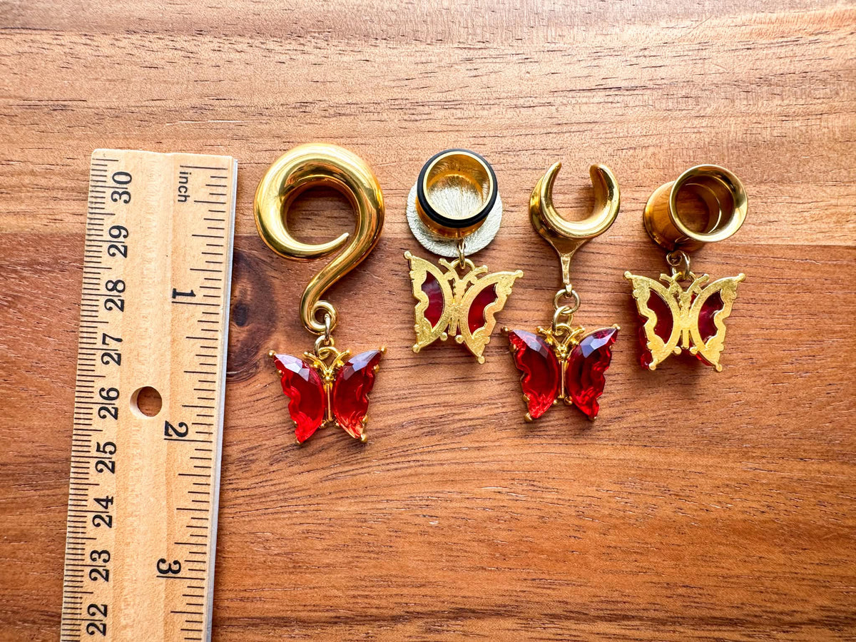 Gold & Red Butterflies