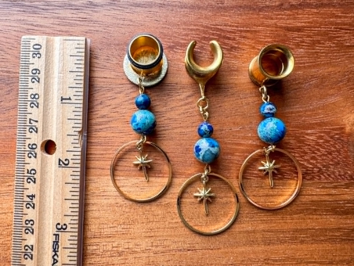 Gold Starlit Jasper Hoops