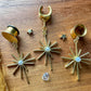 Gold Stars With Faux Pearl Plug Earrings