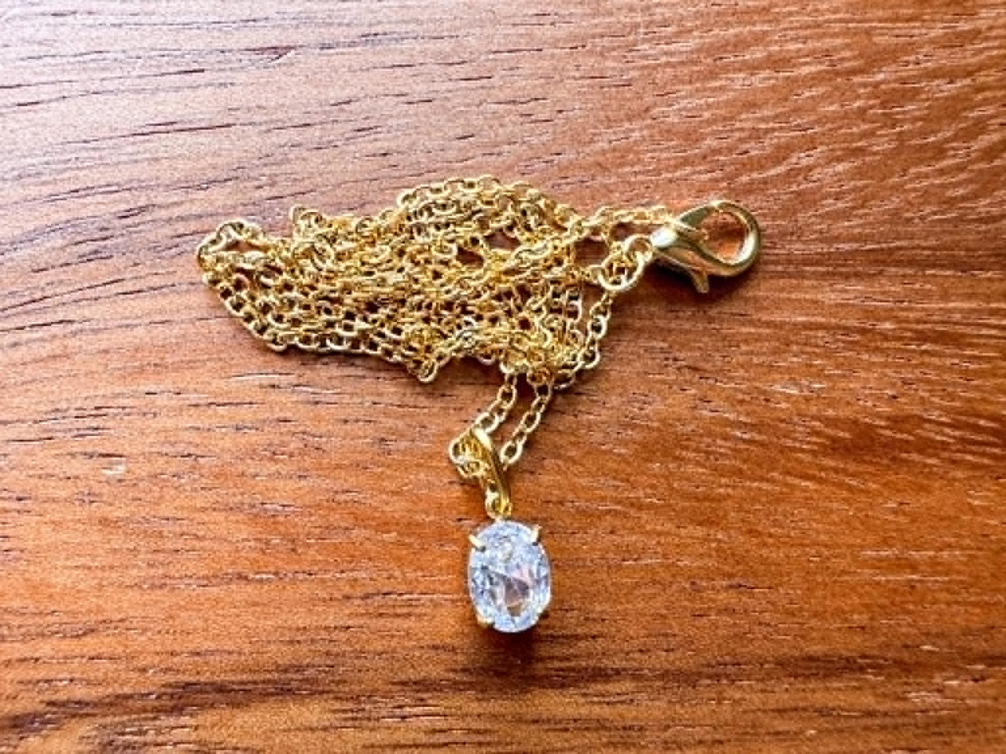 Gold Zircon Plugs With Matching Necklace